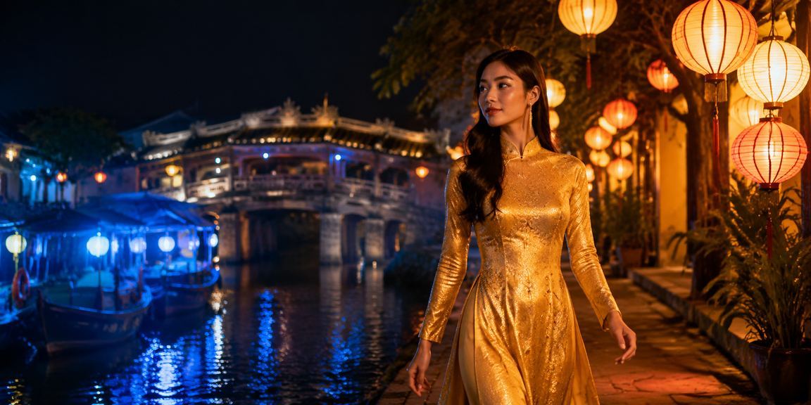 Không gian casino trực tuyến sang trọng tại Hội An với phong cách áo dài truyền thống